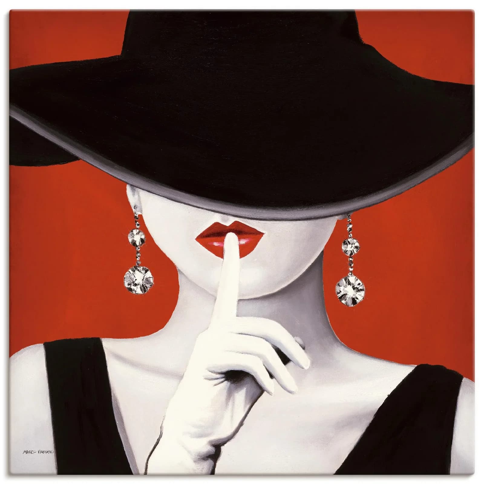 ARTLAND Wandbild Hut ab I Rot Leinwandbild 70x70 cm