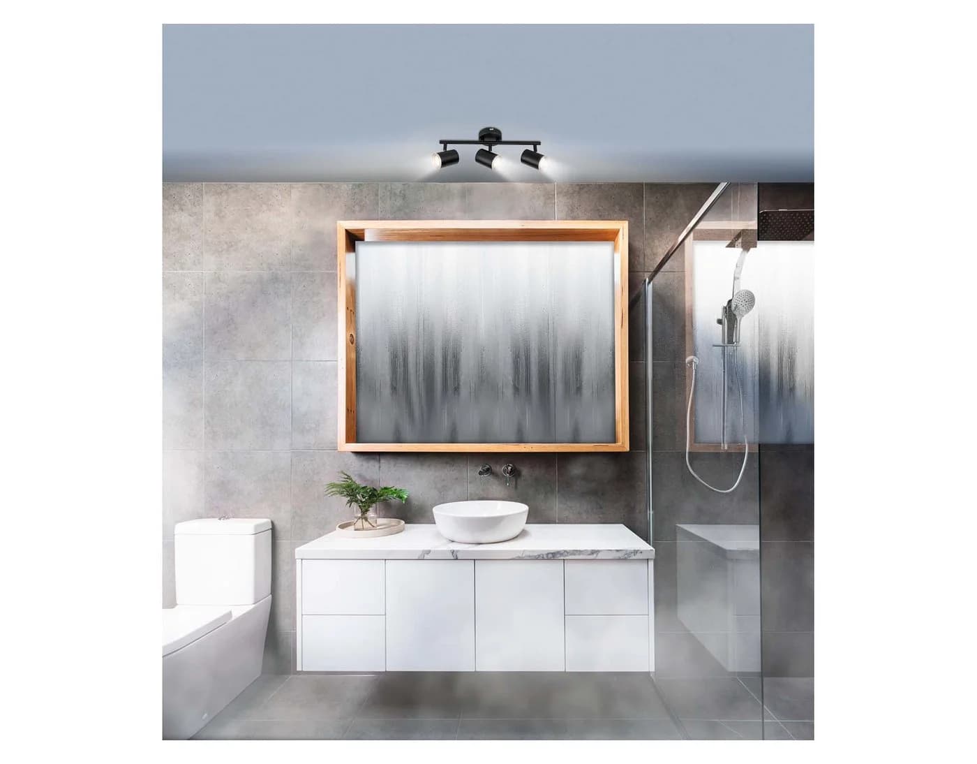 Livarno home LED-Badleuchte 3 dreh- und schwenkbare Spots schwarz - Bild 4