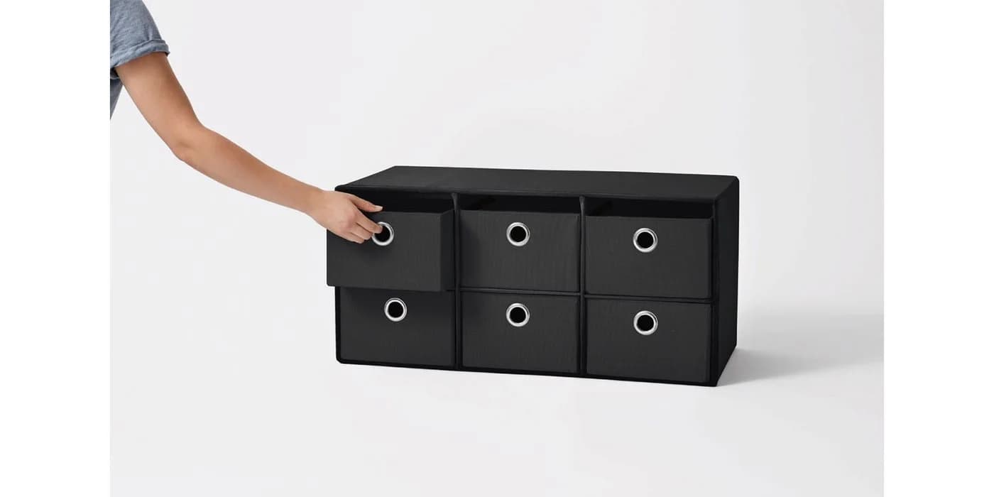 Livarno Home Sitzbank Sitztruhe mit 6 Fächern Anthrazit - Bild 3