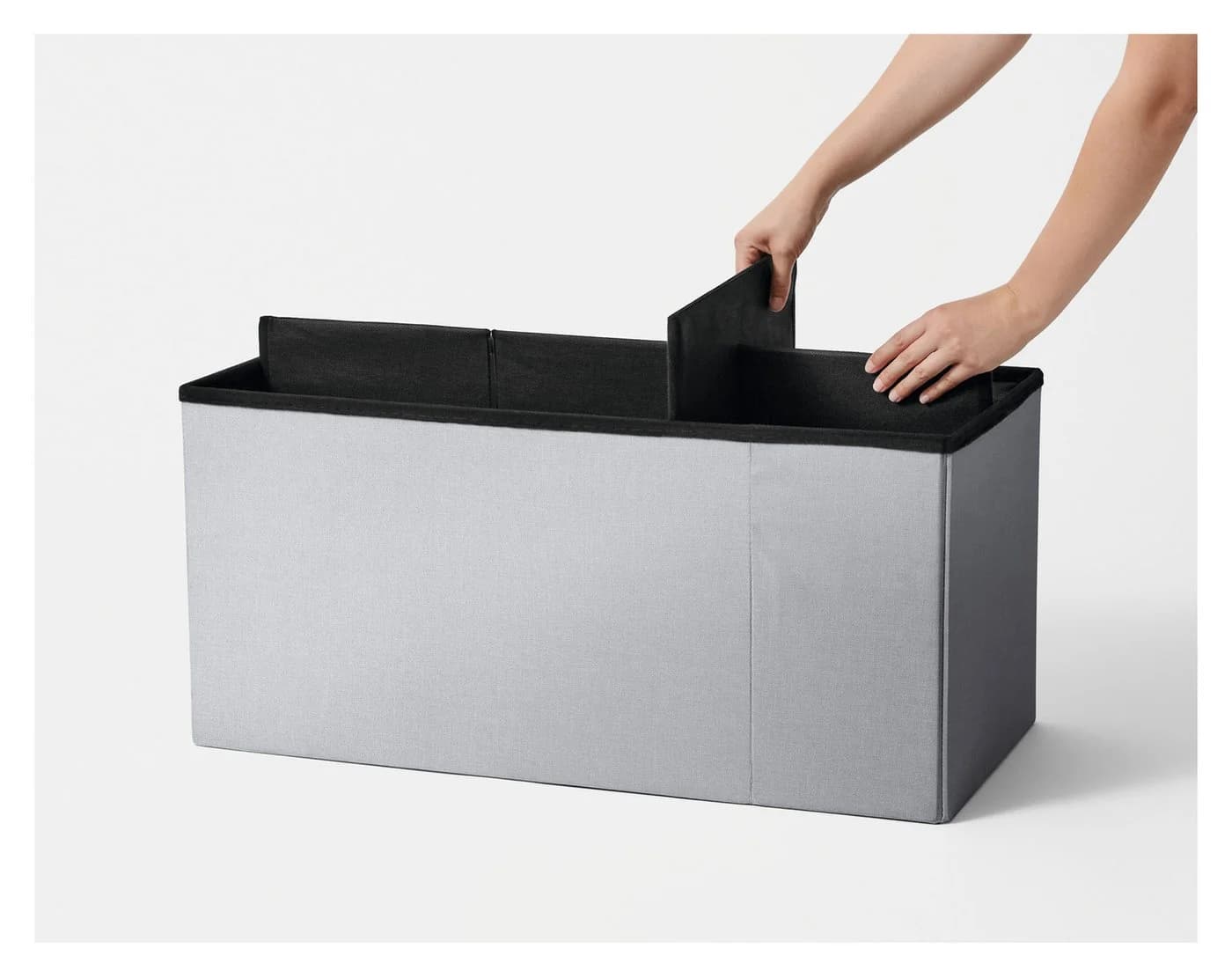 Livarno Home Sitzbank hellgrau 6 Fächer Sitztruhe Aufbewahrungsbox - Bild 4