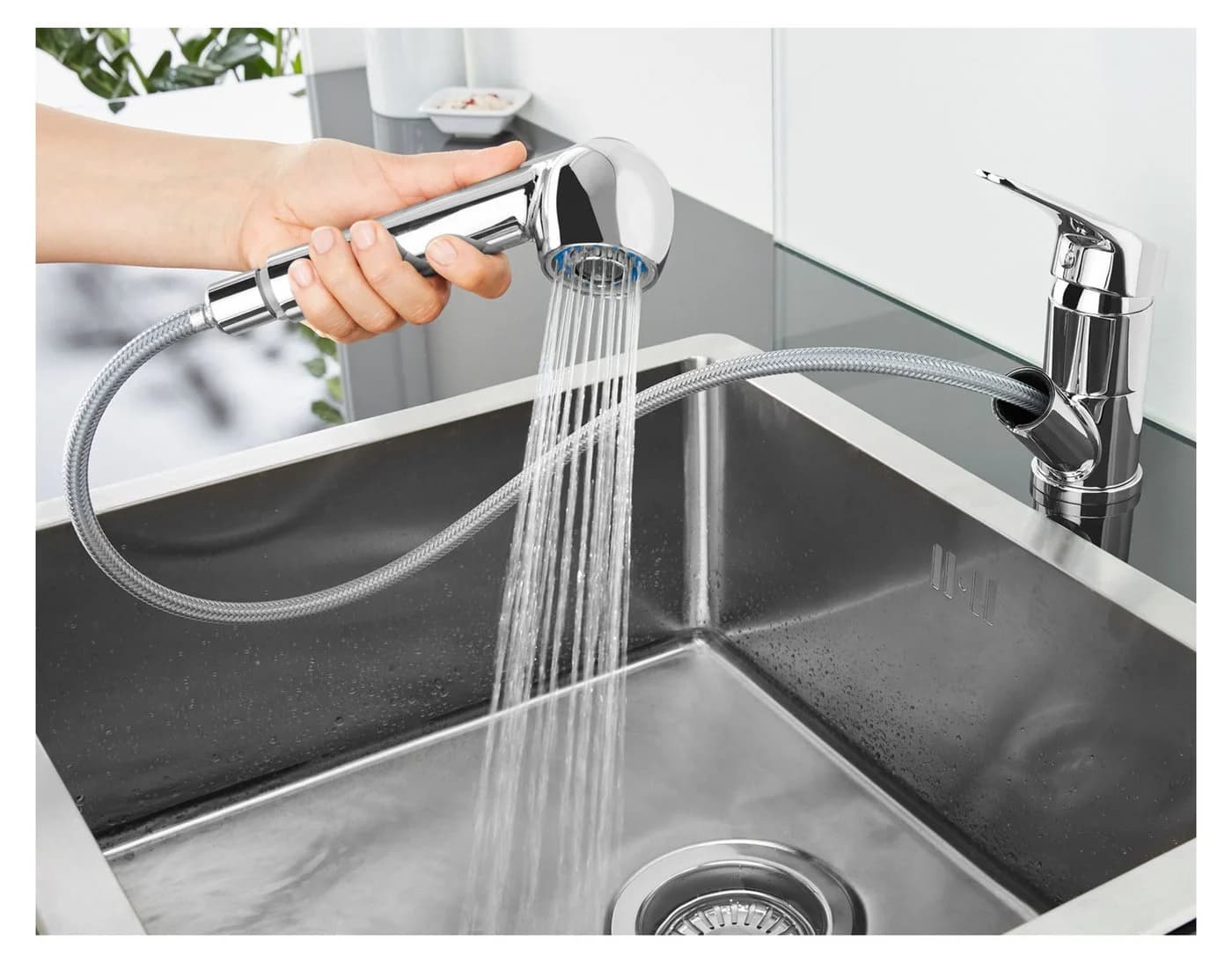 Parkside Küchenarmatur Einhebel-Spültischarmatur Hochglanz Silber mit Handbrause - Bild 4
