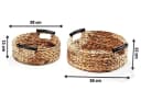 Kobolo Serviertablett 2er Set Rund Wasserhyazinthe Beige/Braun Bild 1