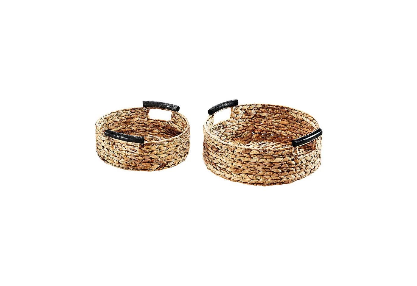 Kobolo Serviertablett 2er Set Rund Wasserhyazinthe Beige/Braun - Bild 2