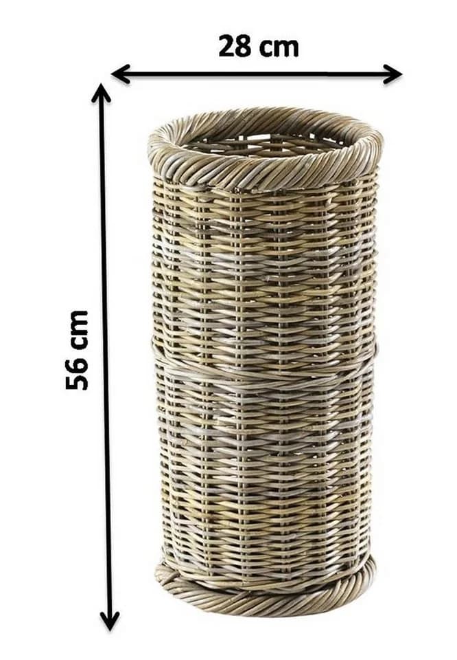 Kobolo Schirmständer Rattan Grau - Bild 3