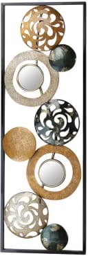 Kobolo Wandbild Metallbild Ringe Kreise Gold Grau Silber Spiegel Bild 2