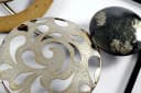 Kobolo Wandbild Metallbild Ringe Kreise Gold Grau Silber Spiegel Bild 4