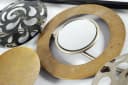 Kobolo Wandbild Metallbild Ringe Kreise Gold Grau Silber Spiegel Bild 5
