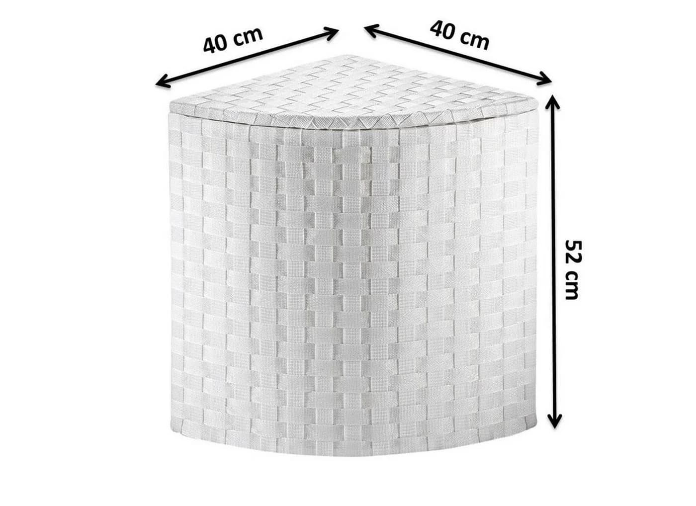 Kobolo Wäschekorb Eckwäschebehälter Weiß Nylon - Bild 3