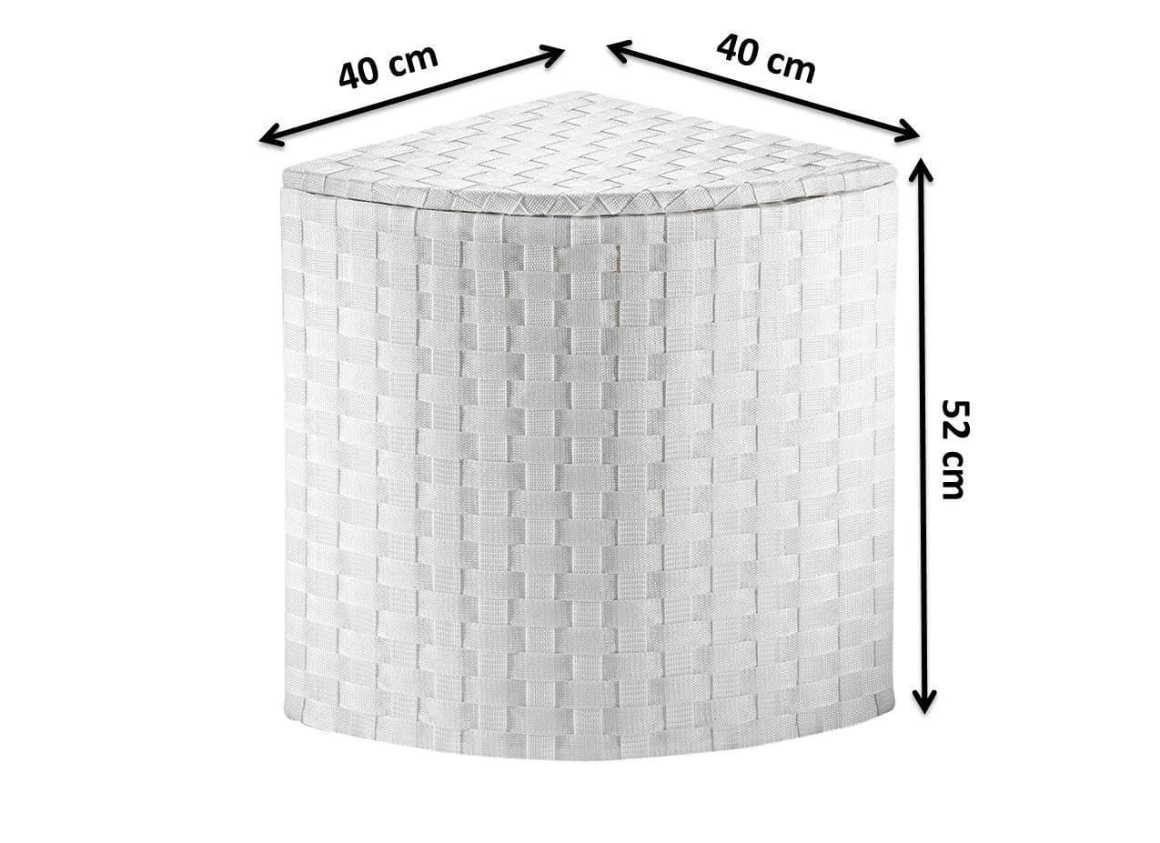 Kobolo Wäschekorb Eckwäschebehälter Weiß Nylon - Bild 4