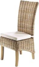 Kobolo Rattanstuhl NEWPORT Hochlehner Grau Kubu Grey mit Kissen Bild 2