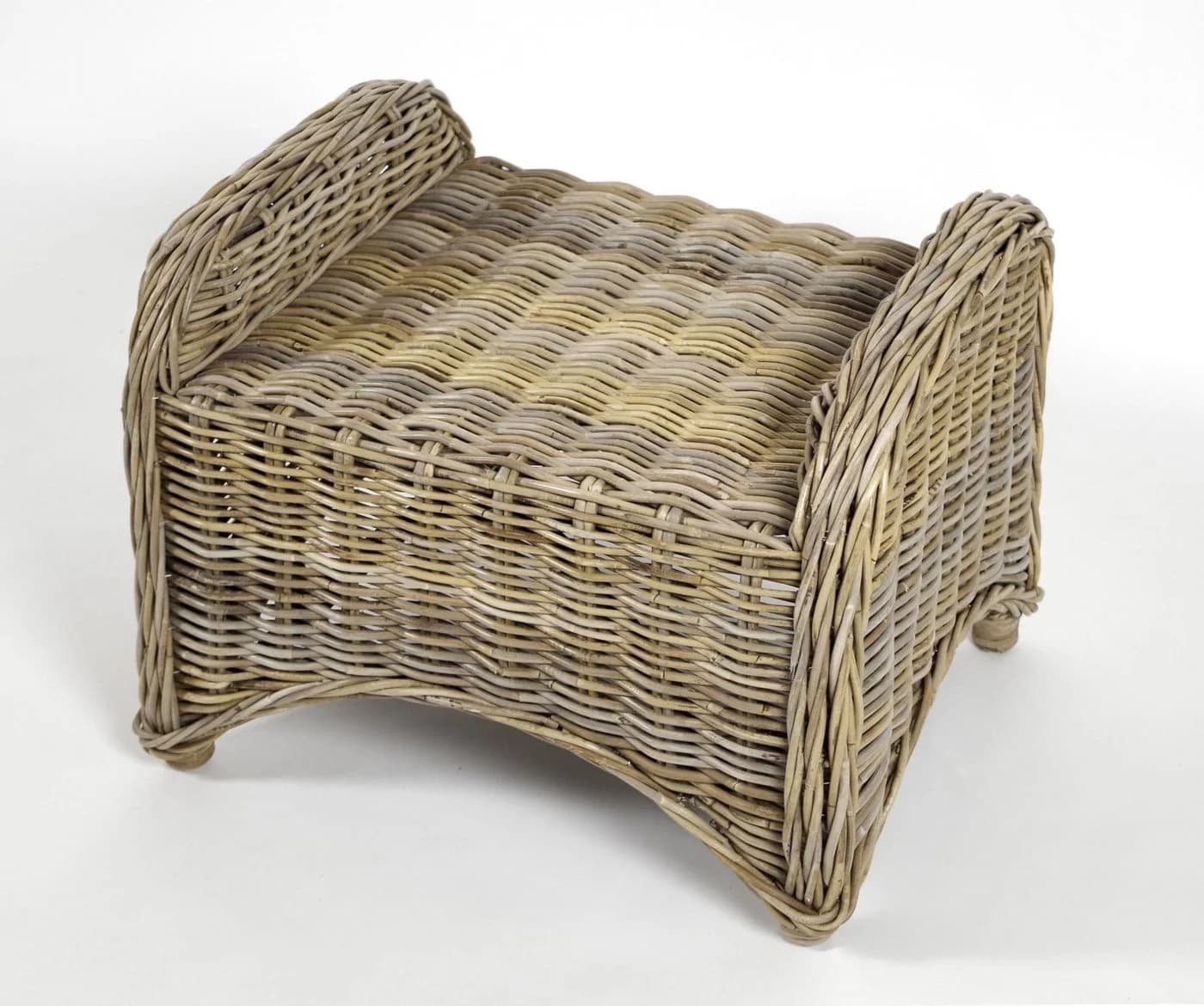 Kobolo Sitzwürfel CARDIFF Rattan Hocker Grau - Bild 3