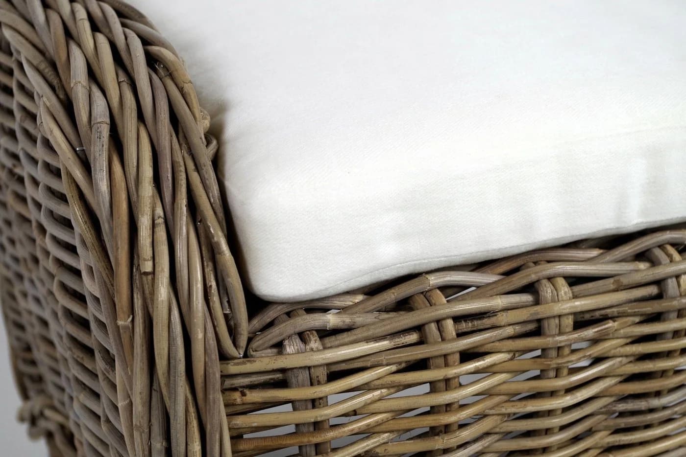 Kobolo Sitzwürfel CARDIFF Rattan Hocker Grau - Bild 4