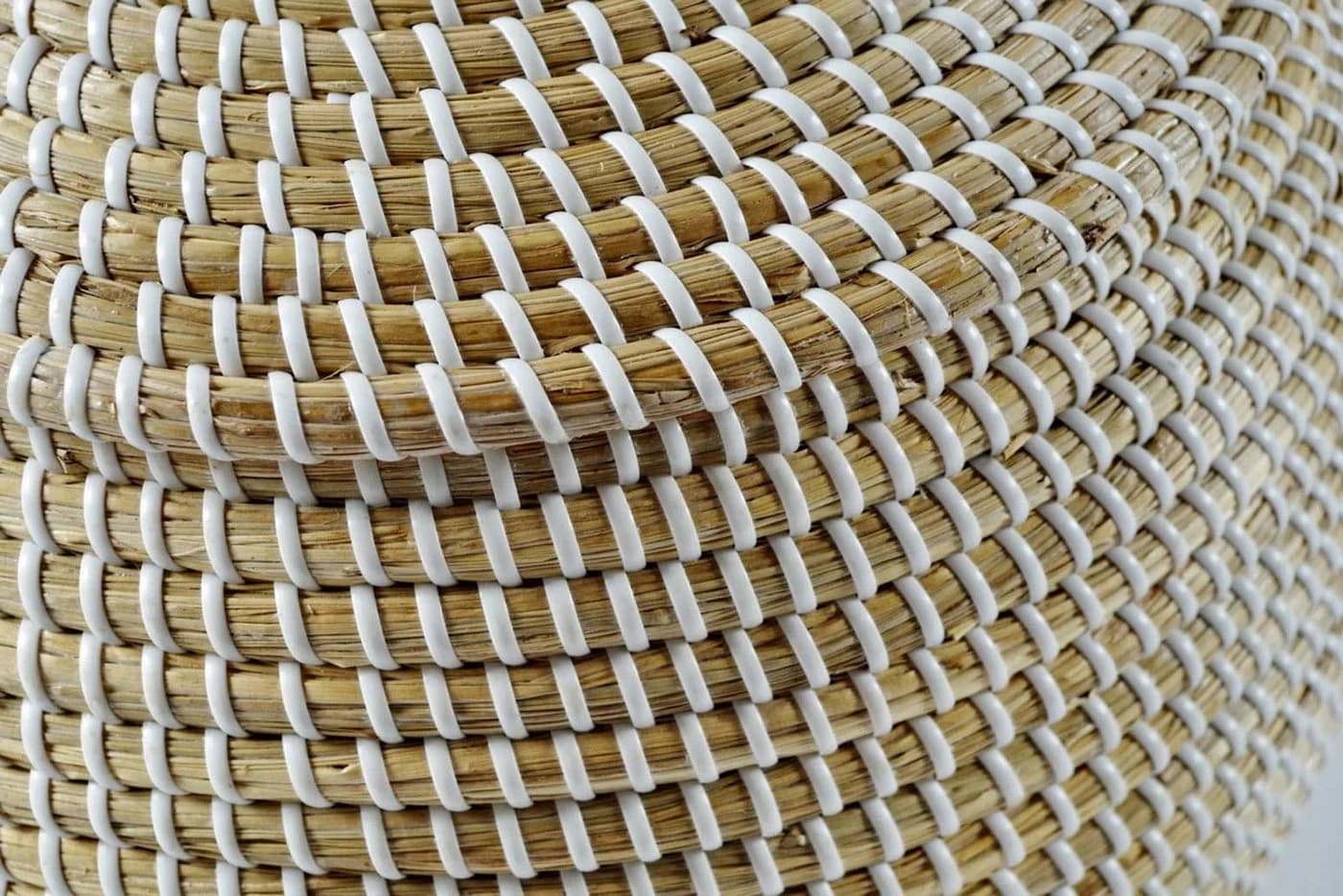 Kobolo Schlangenkorb Seegras mit Deckel Natur Weiß - Bild 5