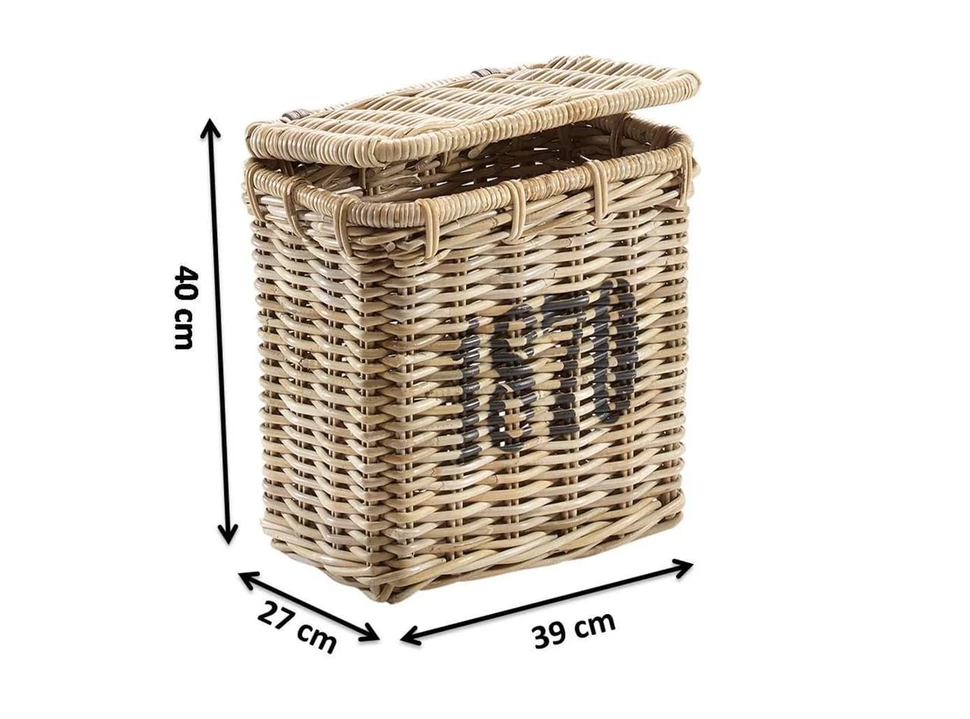 Kobolo Aufbewahrungskorb Rattan Kubu Grau mit Deckel - Bild 3
