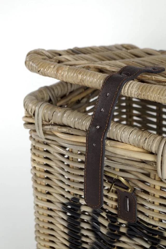 Kobolo Aufbewahrungskorb Rattan Kubu Grau mit Deckel - Bild 4