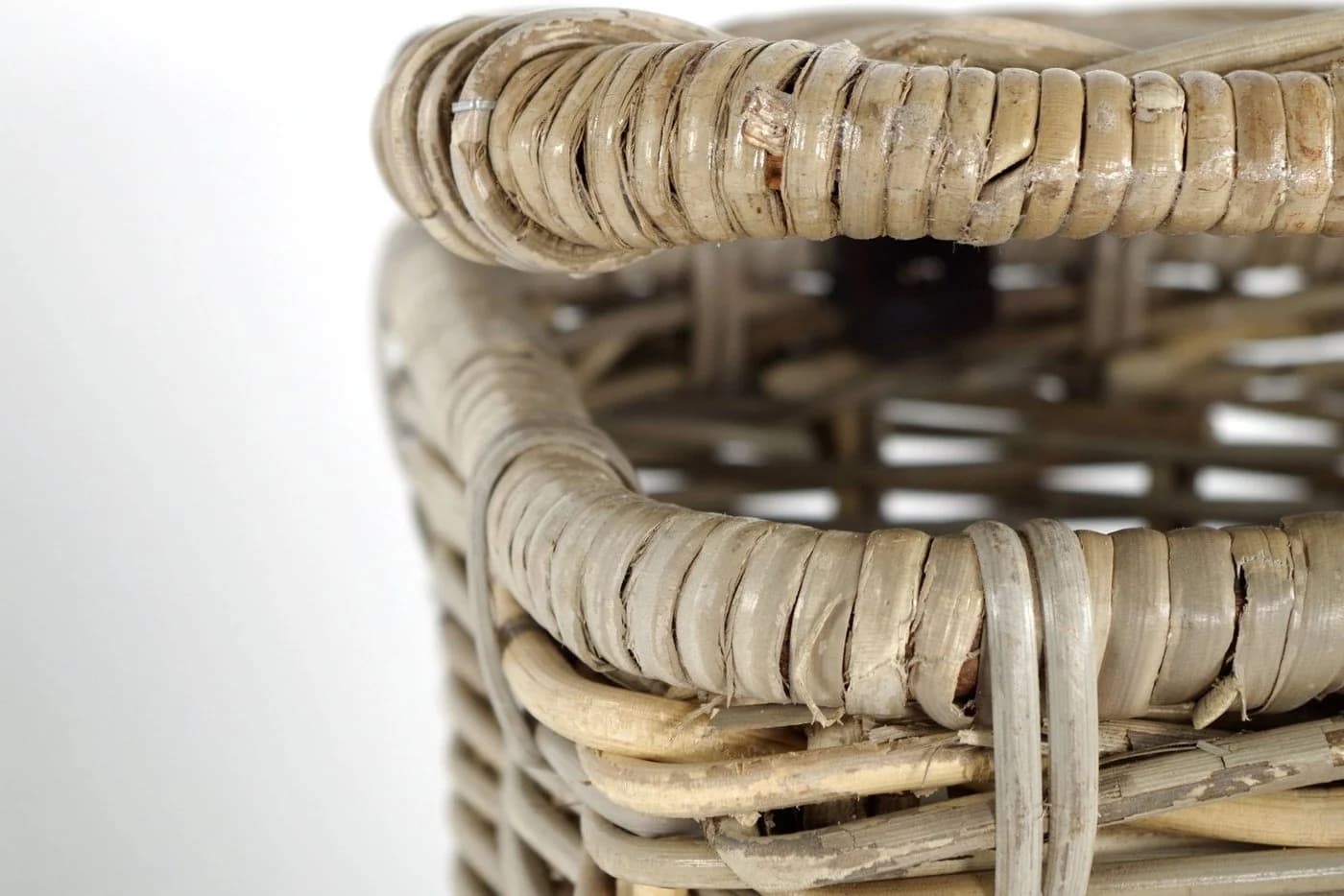 Kobolo Aufbewahrungskorb Rattan Kubu Grau mit Deckel - Bild 5