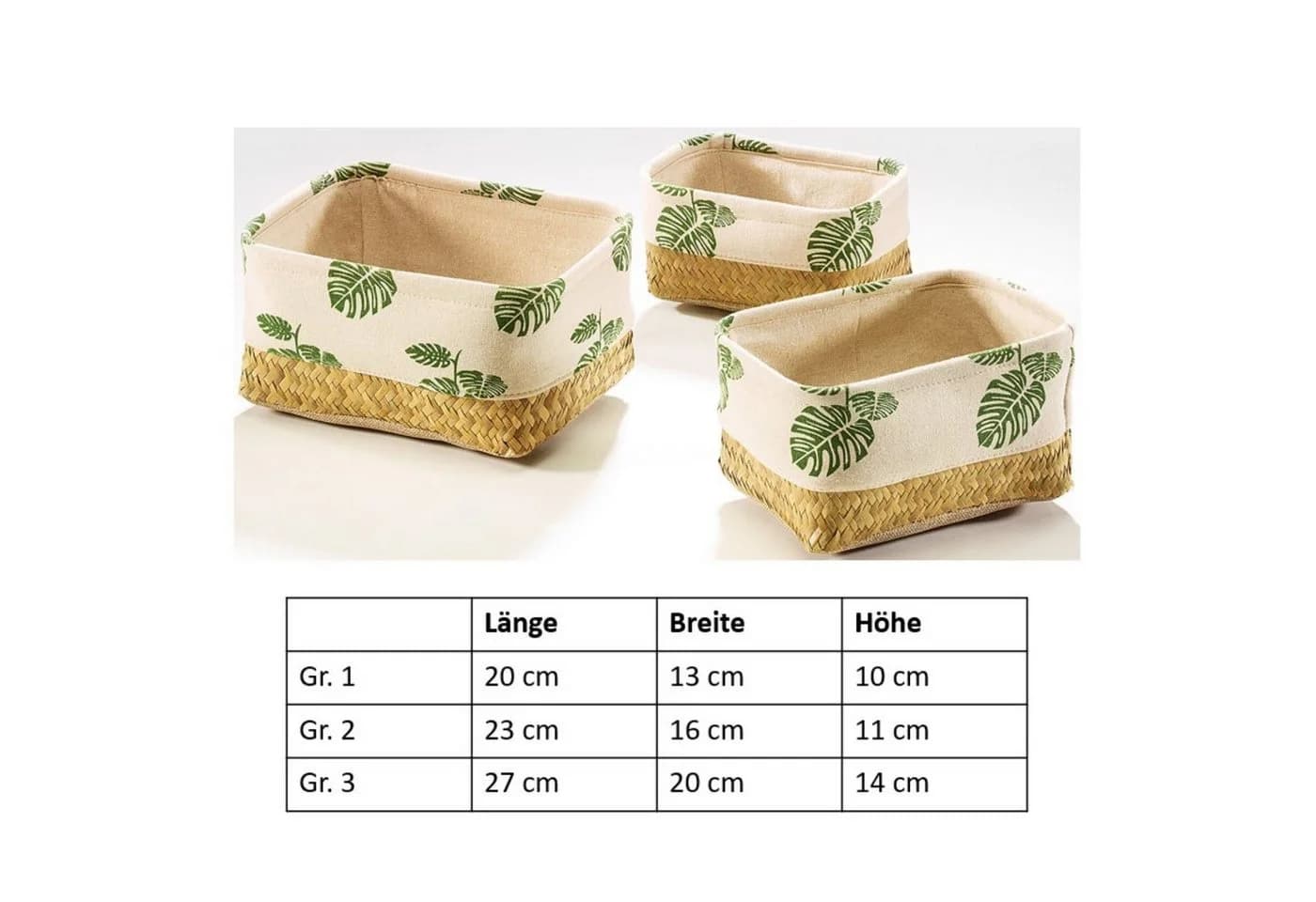 Kobolo Aufbewahrungskorb Dekoschale LEAF aus Seegras 3-teilig - Bild 3