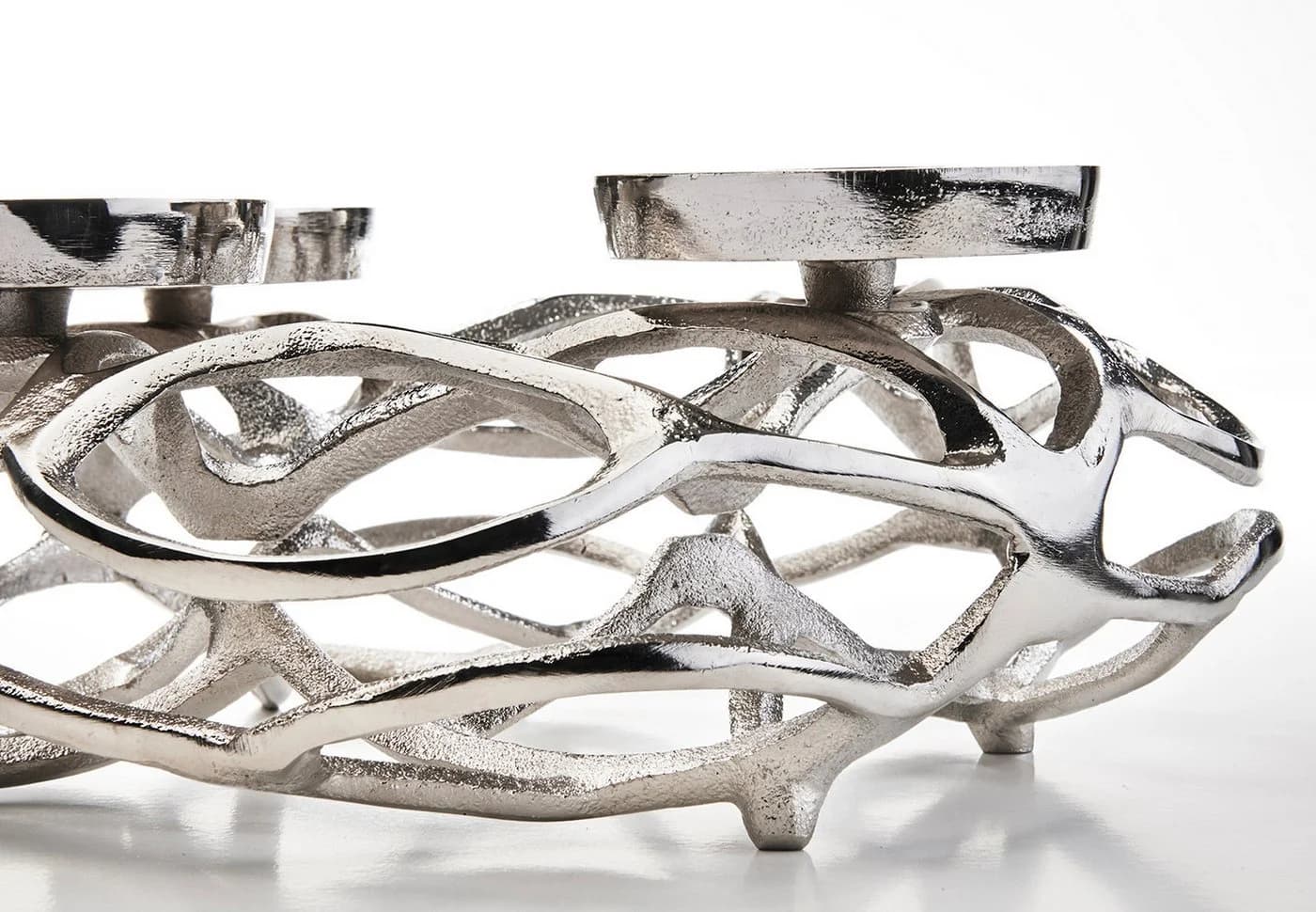 Kobolo Kerzenhalter Adventskranz rund silber Metall 4 Kerzen - Bild 5