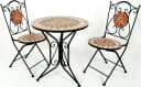 Kobolo Balkonset MOSAIK Metall Terrakotta mit Mosaik-Tisch und Klappstuhl Bild 2