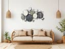 Kobolo Wandbild DISC Metall silber-grau mit Spiegelelementen Bild 1