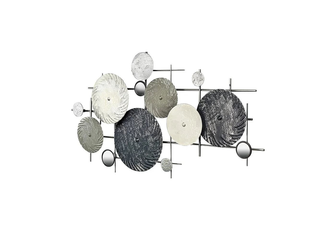 Kobolo Wandbild DISC Metall silber-grau mit Spiegelelementen - Bild 2