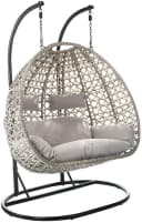 Kobolo Hängesessel TWO Grau Polyrattan mit Gestell und Kissen Bild 2