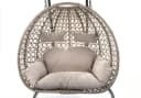 Kobolo Hängesessel TWO Grau Polyrattan mit Gestell und Kissen Bild 5