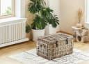 Kobolo Rattan Sitztruhe Grau Kubu mit Griffen Bild 5