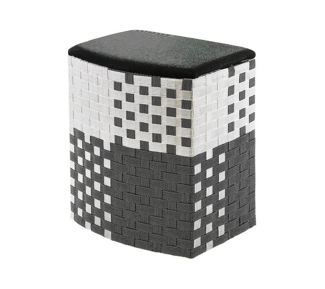 Kobolo Wäschekorb mit Deckel Schwarz-Weiß Nylon - Bild 2