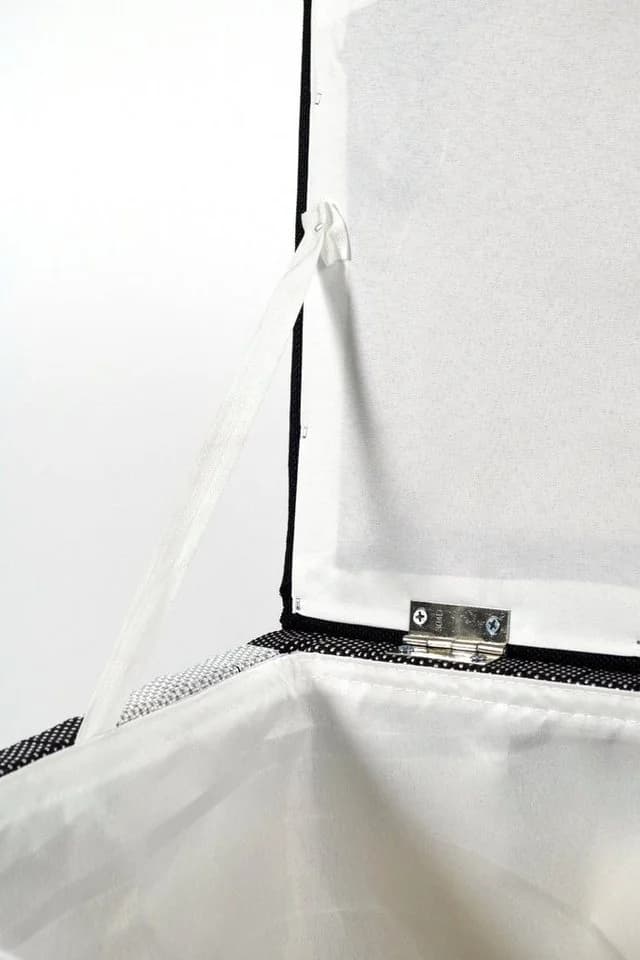 Kobolo Wäschekorb mit Deckel Schwarz-Weiß Nylon - Bild 3