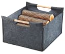 Kobolo Kaminholzkorb Grau Filz mit Holzgriffen Bild 2