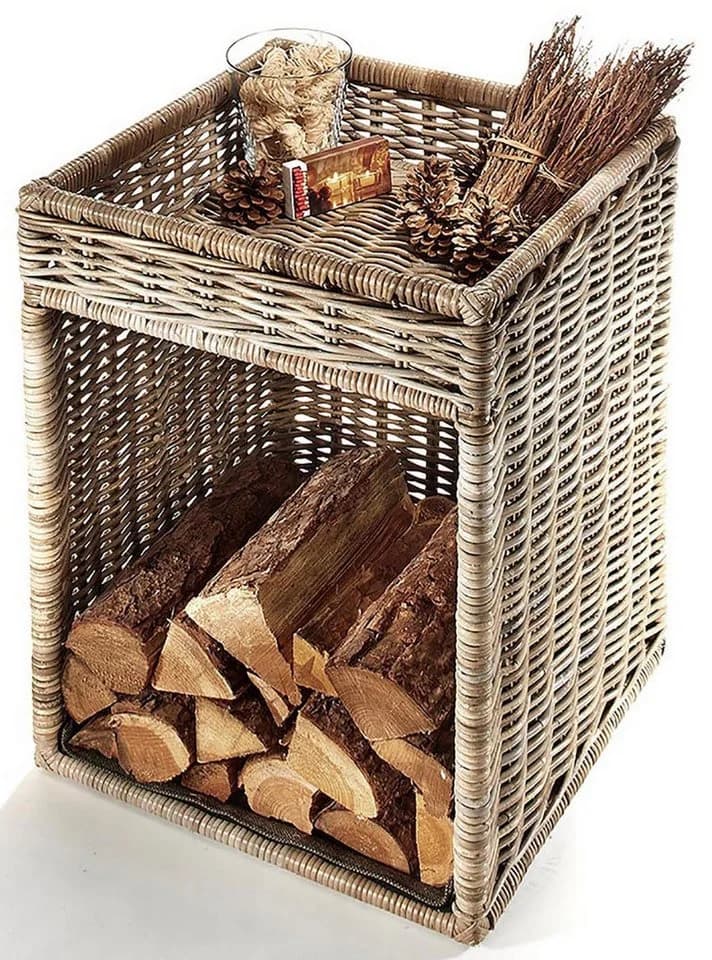 Kobolo Kaminholzkorb Kaminholzständer aus Rattan - Bild 2
