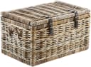 Kobolo Sitztruhe Grau Rattan Kubu mit Stoffeinsatz Bild 2