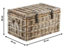Kobolo Sitztruhe Grau Rattan Kubu mit Stoffeinsatz Bild 3