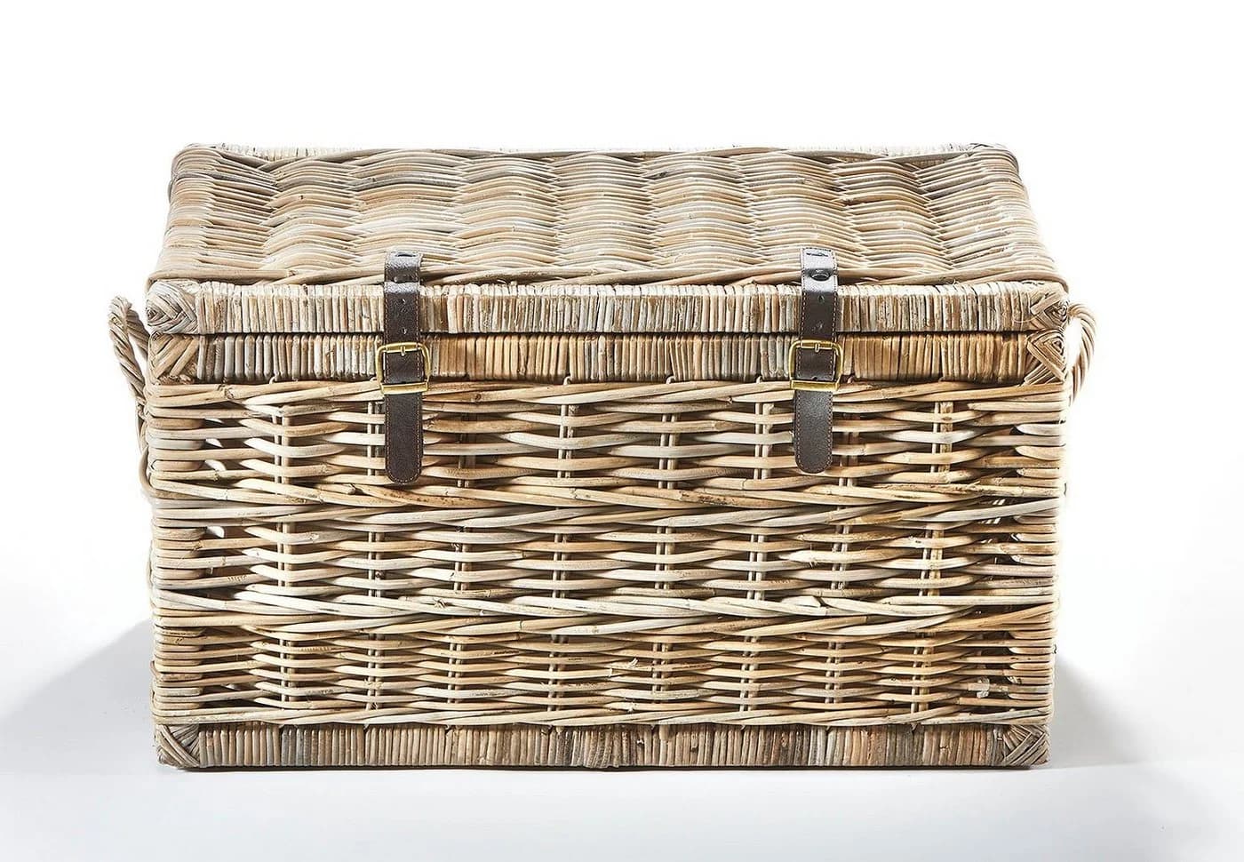 Kobolo Sitztruhe Grau Rattan Kubu mit Stoffeinsatz - Bild 4