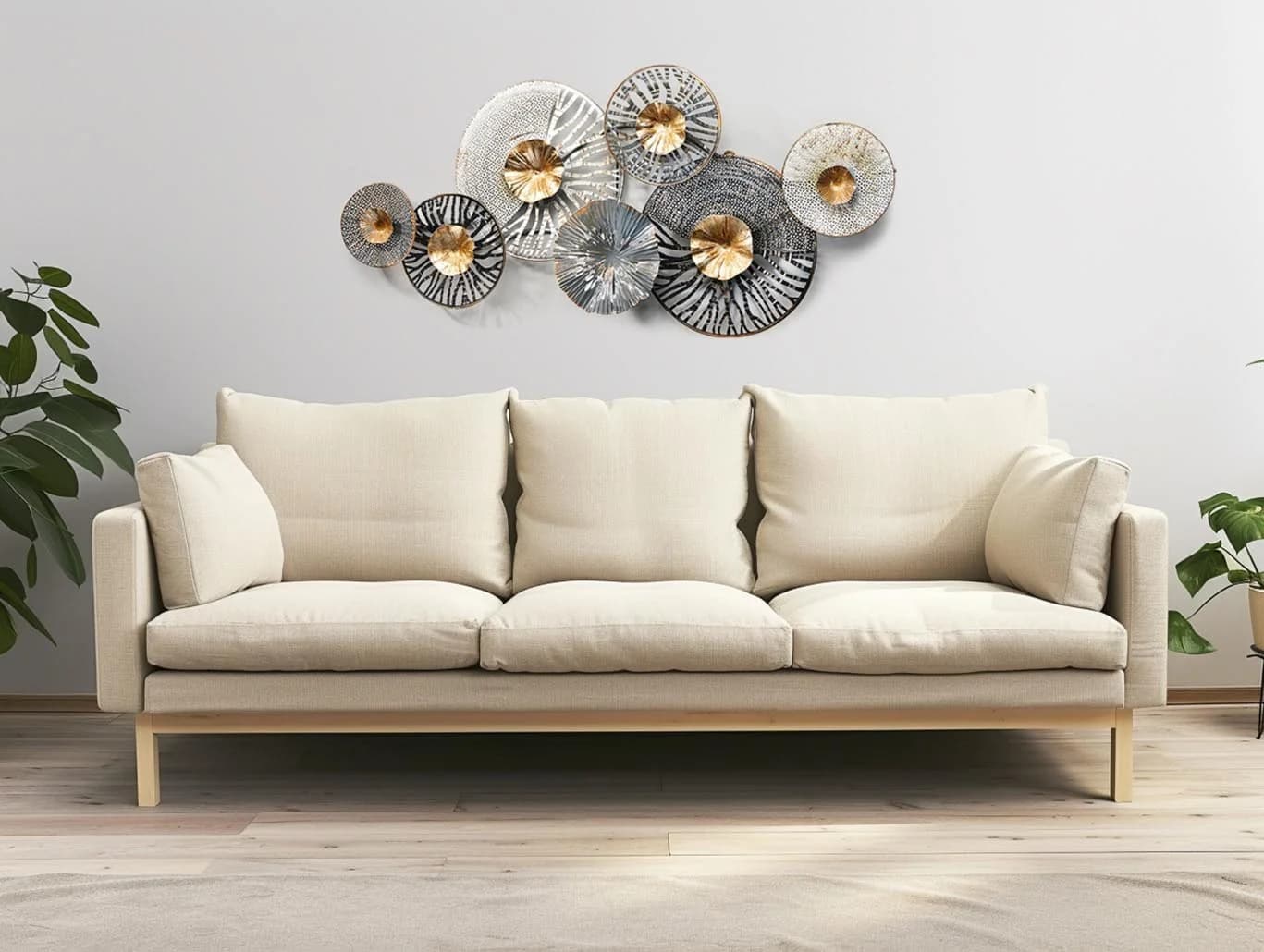 Kobolo Wandbild Metallbild 3D -ROOTS- Anthrazit-Silber-Gold