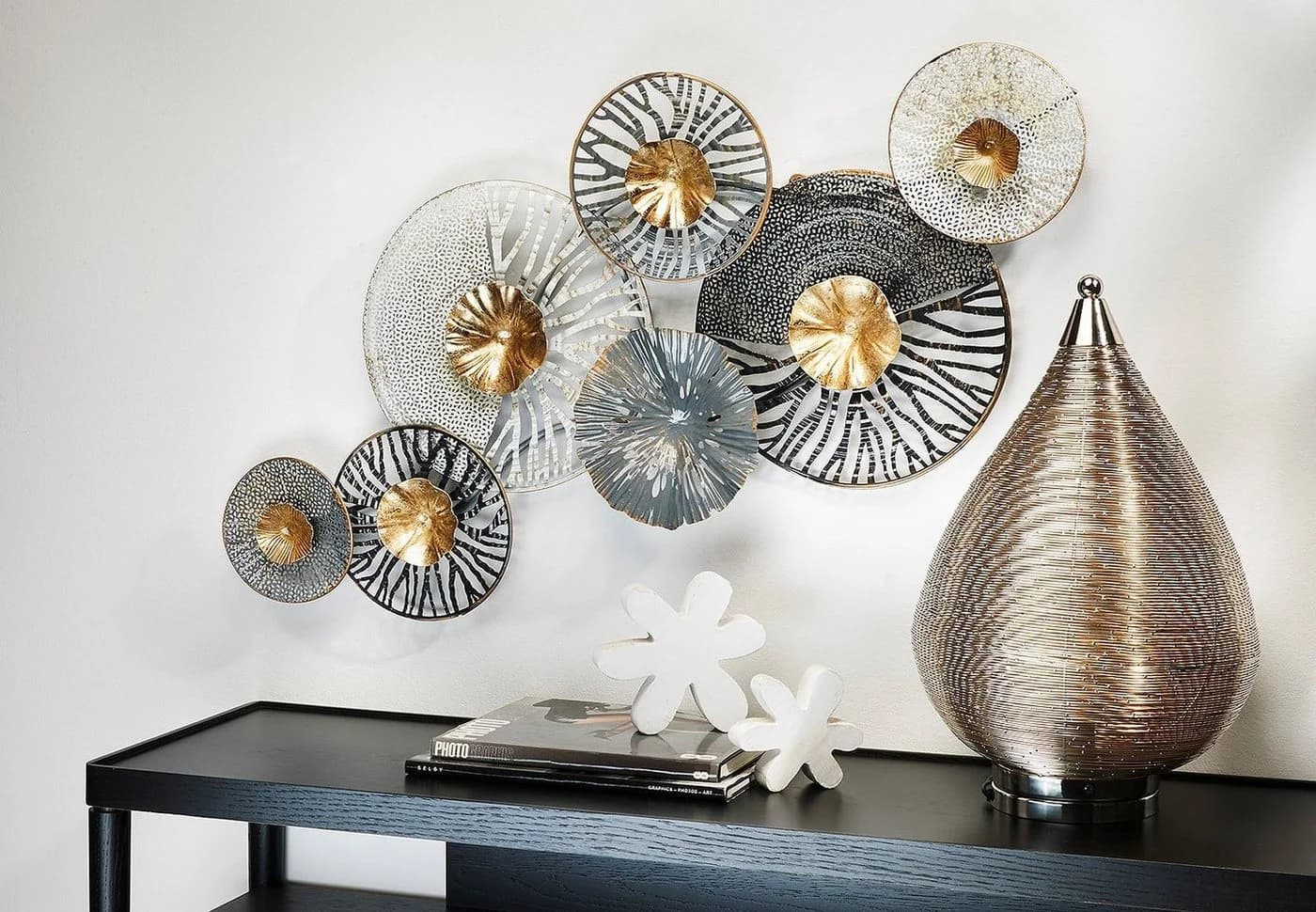 Kobolo Wandbild Metallbild 3D -ROOTS- Anthrazit-Silber-Gold - Bild 4