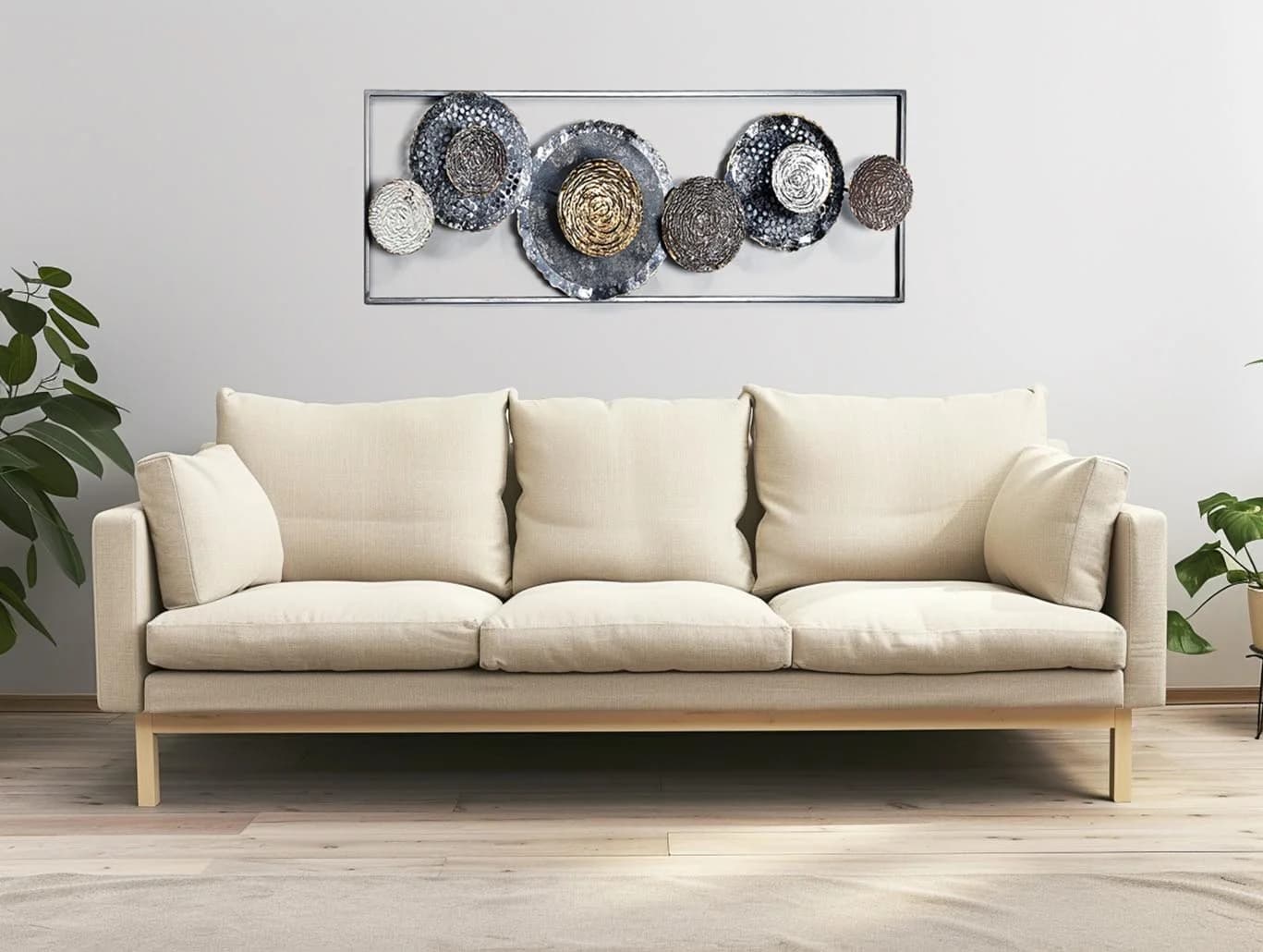 Kobolo Wandbild Metallbild 3D BLOSSOM Anthrazit Silber