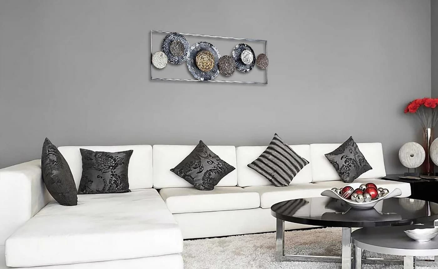 Kobolo Wandbild Metallbild 3D BLOSSOM Anthrazit Silber - Bild 3