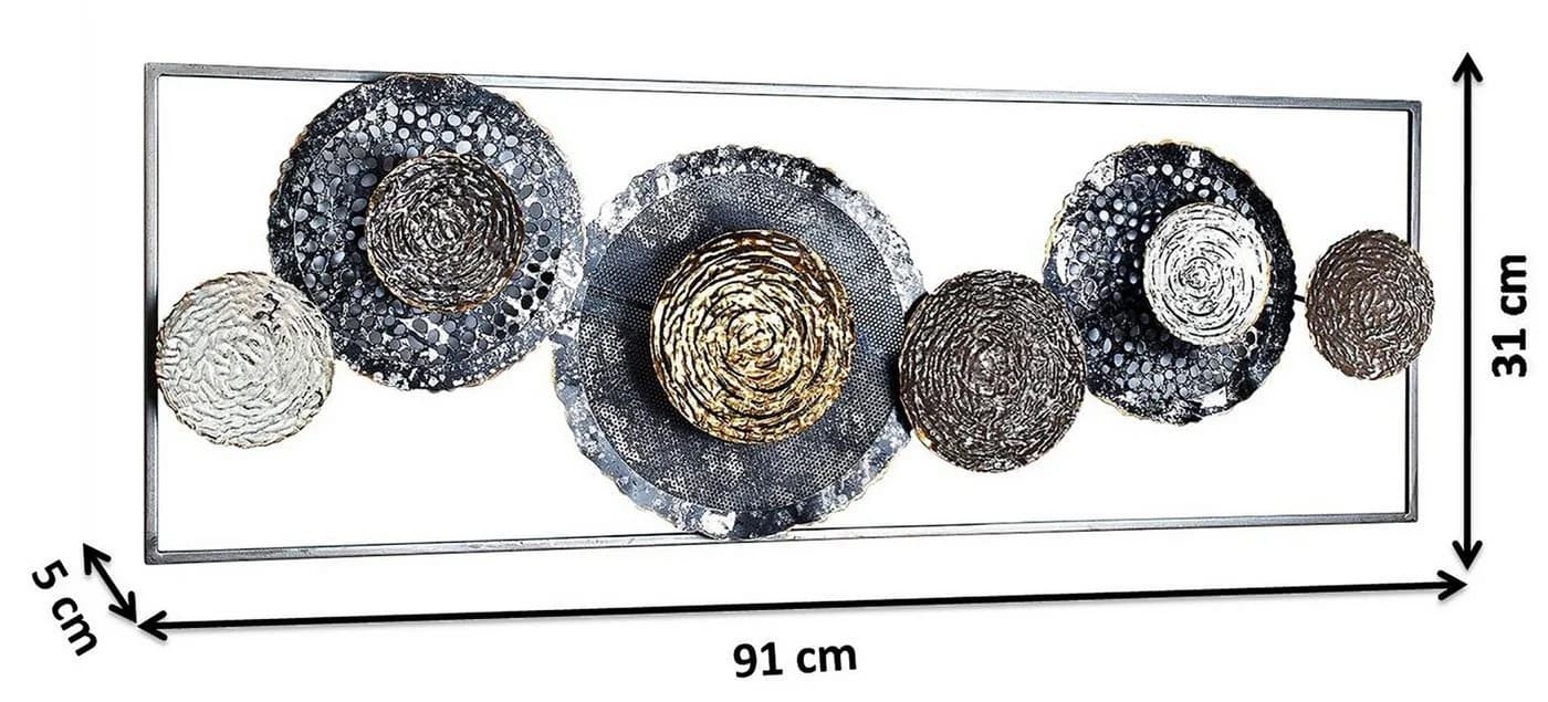 Kobolo Wandbild Metallbild 3D BLOSSOM Anthrazit Silber - Bild 4