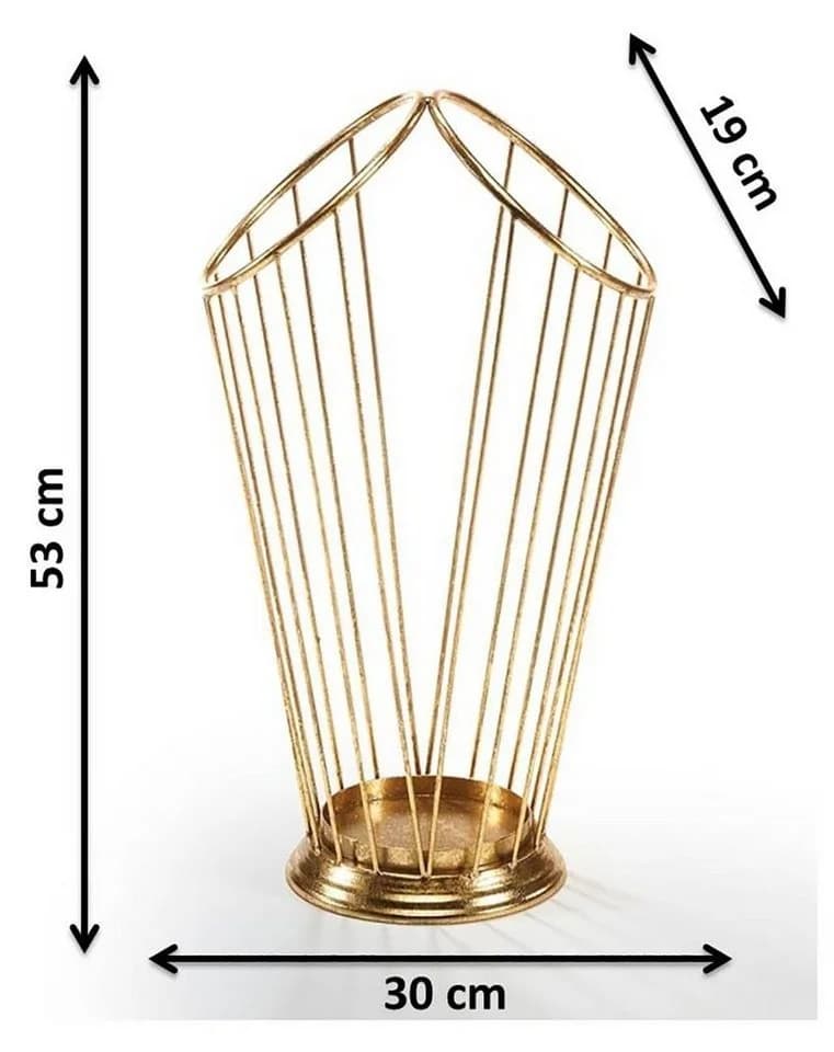 Kobolo Schirmständer DOUBLE Gold Metall mit zwei Öffnungen - Bild 3
