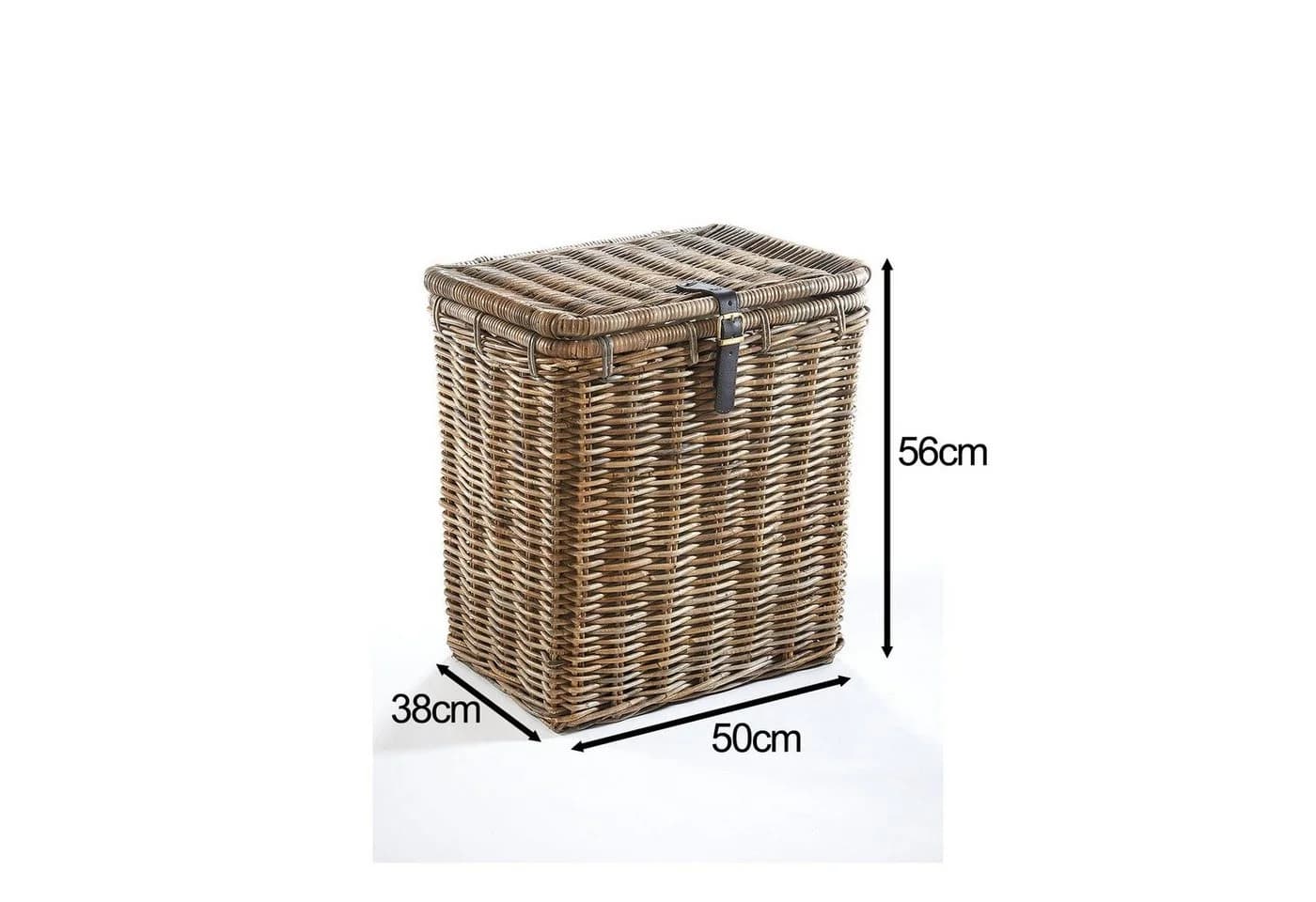Kobolo Wäschekorb Eckig Grau Kubu-Rattan Mit Deckel - Bild 1