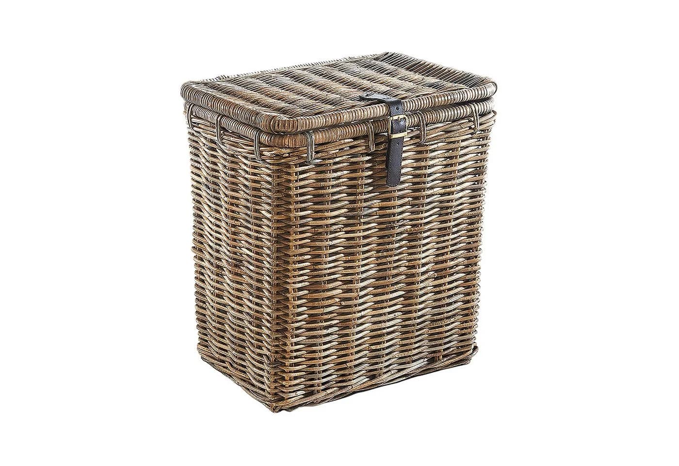 Kobolo Wäschekorb Eckig Grau Kubu-Rattan Mit Deckel - Bild 2