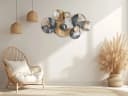 Kobolo Wandbild Metallbild 3D SHELL Gold Anthrazit Bild 3