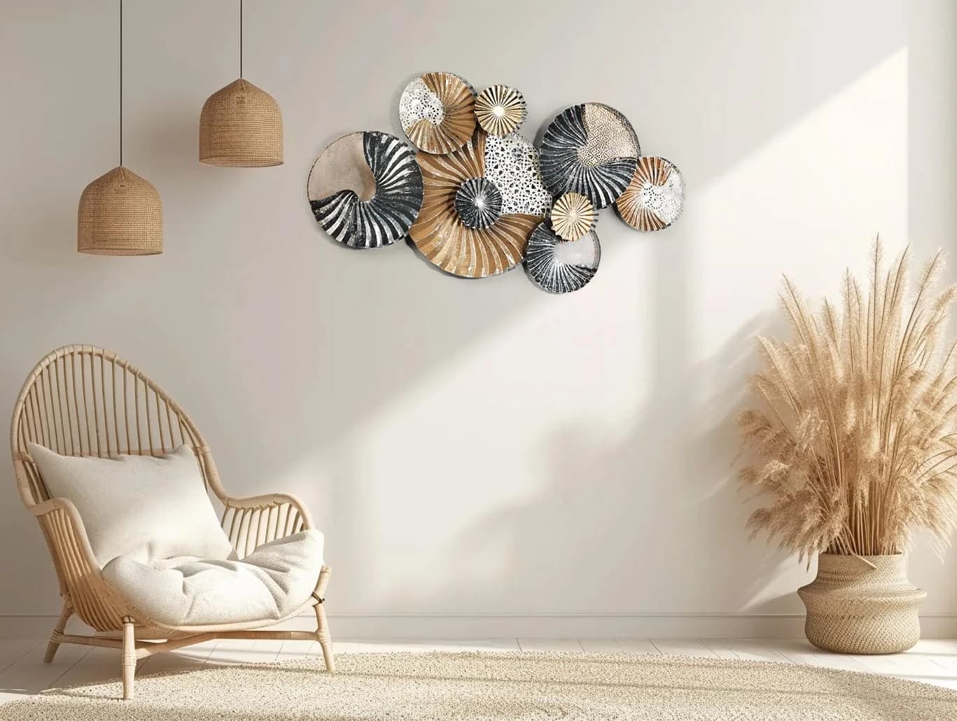Kobolo Wandbild Metallbild 3D SHELL Gold Anthrazit - Bild 3