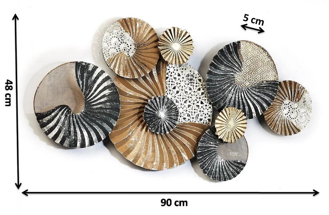 Kobolo Wandbild Metallbild 3D SHELL Gold Anthrazit - Bild 5