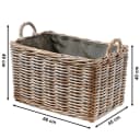Kobolo Kaminholzkorb Eckig Grau Rattan Mit Leinenstoff Bild 3