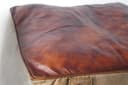Kobolo Sitzwürfel Sitzpouf Canvas quadratisch mit Aufdruck Kunstlederapplikationen Bild 1