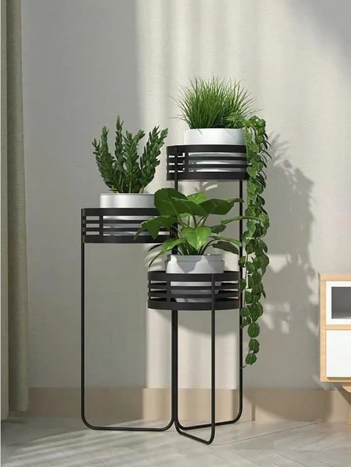 Kobolo Blumenständer Pflanzenständer Blumentreppe Schwarz Metall - Bild 5