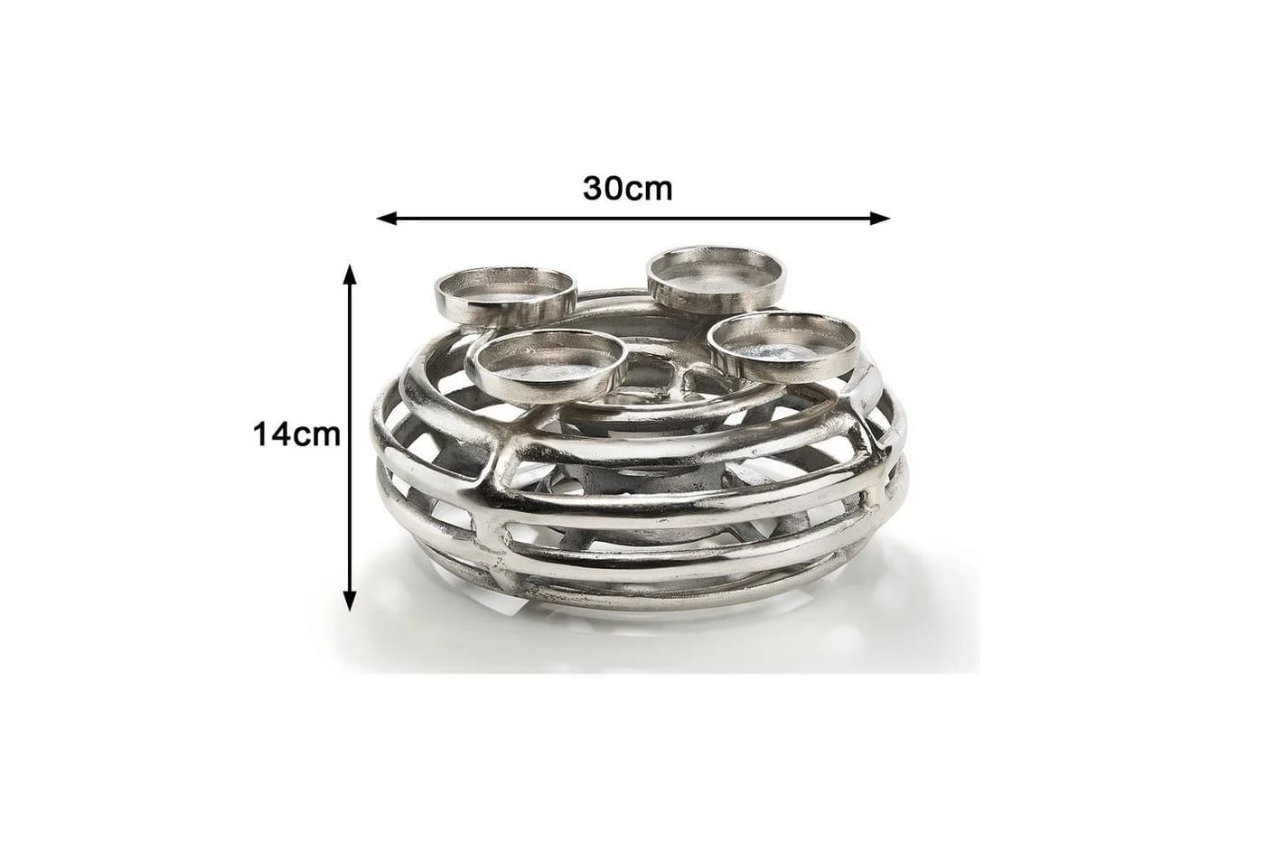Kobolo Kerzenhalter Dekokranz Rund Silber Metall - Bild 4